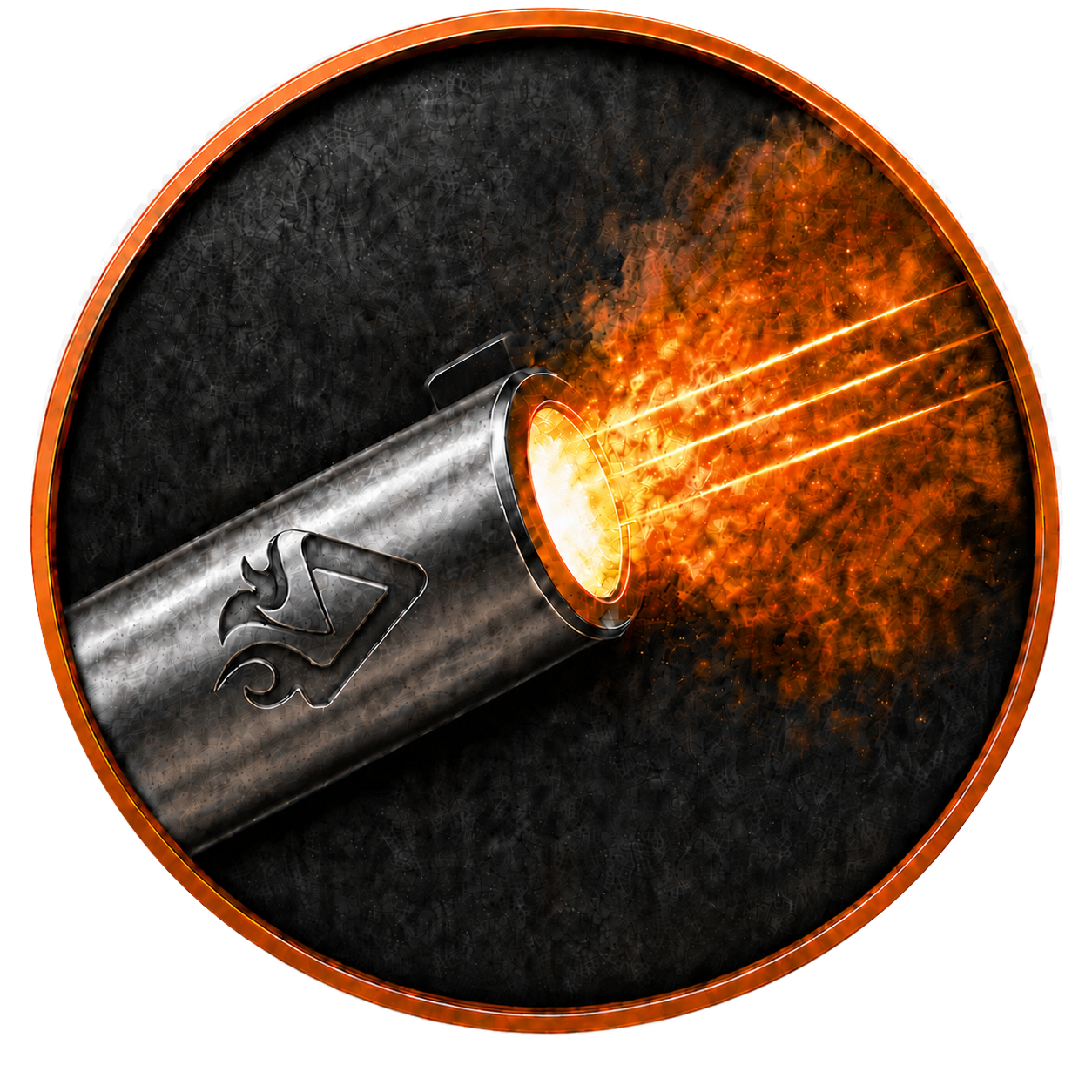 Fire For Effect Training logo with a firearm barrel and copper muzzle flash